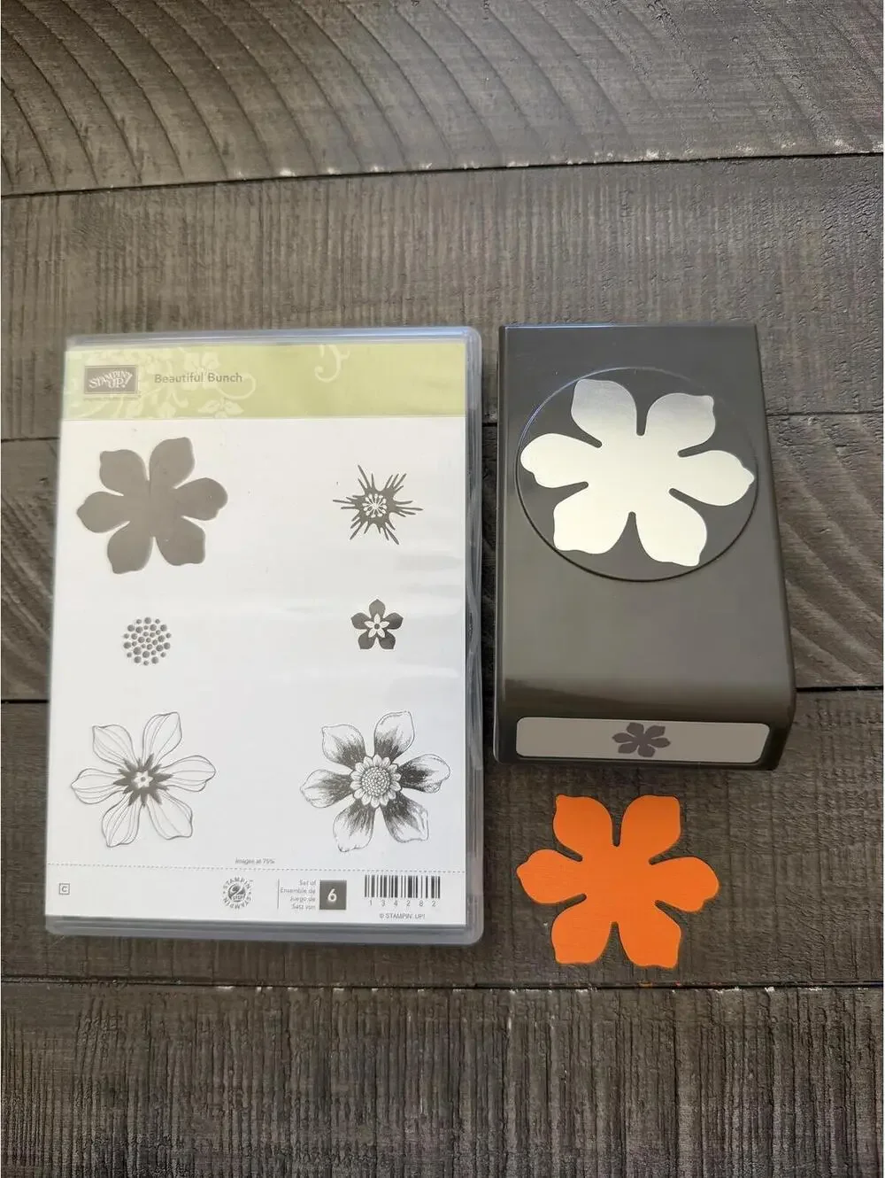 Stampin’ Up Beautiful Bunch stamp set with matching shape punch
